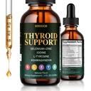 Thyroid Support for Women & Men - Thyroid Support Drops with Iodine, Selenium, Zinc, L-Tyrosine & Ashwagandha - Daily Thyroid, Metabolism & Energy Support - 4 fl oz (120mL)