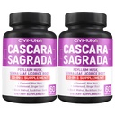 (2 Packs) Cascara Sagrada Bark Capsules - Cascara Sagrada Bark, Senna Leaf, Psyllium Husk Powder - 4 Months Supply