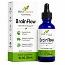 Herb-Science BrainFlow – Herbal Brain & Mood Support | Liquid Supplement with Ginkgo, Ginseng, Gotu Kola & St. John’s Wort | Focus, Clarity, Mood & Circulation | Alcohol-Free, 1 fl oz