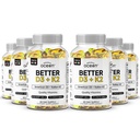 Organics Ocean Better D3 + K2-100% Organic VIT D3 and K2 Supplements with Maximum Bioavailability - Supports Bone Density, Calcium Balance, Immunity & Mood - 6-Pack, 180-Day Supply