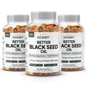 Organics Ocean Better Black Seed Oil Cold Pressed - Pure Nigella Sativa Oil for Immune Support - 5% Thymoquinone - Support Memory, Vitality, and Cellular Health - 3 Pack Bulk Supply