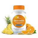 Triple Immunity Complex: Quercetin 630mg with Bromelain & Vitamin C, Immune Support Supplement for Allergy Relief, Sinus & Respiratory Health, Antioxidant Support, 60 Capsules