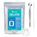 wananfu Size 0 Empty Capsules Gelatin (1000 Count) Bundle with Capsule Tweezer and Micro Lab Spoon, Clear Fillable Gel Pill Capsules Size 0 for Making Your Own Supplements