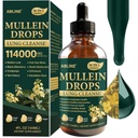 Mullein Drops for Lungs 1900mg, Lung Cleanse, 36-in-1 Mullein Leaf Extract | elderberry, astragalus, echinacea, reishi & cordyceps, respiratory & immune support*, alcohol-free, vegan, 60-day supply, GMP