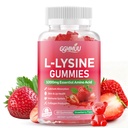L-Lysine Gummies 1000mg Chewable L-Lysine Supplement for Adults & Kids, Essential Amino Acid Supplement for Lips & Oral Health, Immune Support, Strawberry Flavor, 60 Count