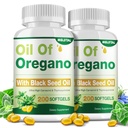 Oil of Oregano with Black Seed Oil – 400 Count Oregano Oil Capsules Organic, Immune & Digestive Support, Antioxidant Support, Plant Based, Non-GMO, Gluten-Free, Oregano Softgels