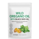 120PCS Oil of Oregano with Black Seed Oil Boosts Immune Oregano Oil Capsules Organic, Chlorophyll, Fast Absorption, GMP Certified