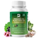Oil of Oregano with Black Seed Oil - Oregano Oil Capsules Organic | Moringa, Garlic, Olive, Elderberry, Echinacea, Fennel - 95% High Carvacrol Oregano Support Immune, Digestive | 150 Capsules Non-GMO