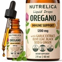 Oregano Oil with Garlic Extract, Olive Leaf, Black Seed Oil & Ginger – Immune Support & Wellness – 1200mg, No Sugar, Alcohol-Free, Vegan, Non-GMO