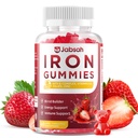 Vegan Iron Gummies for Women & Men, Iron Supplement with B-Complex, Vitamin C, A, Folate for Adults & Kids - Blood Builder & Energy Support & Immune Health - Strawberry Flavor, 60 Gummies