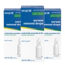 MAJOR Earwax Removal Drops with 6.5% Carbamide Peroxide - Gentle & Safe Earwax Removal Aid for Adults & Children 12+ - Ear Cleaning Solution, 0.5 Fl. Oz. (15mL)(Pack of 3)