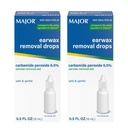 MAJOR Earwax Removal Drops with 6.5% Carbamide Peroxide - Gentle & Safe Earwax Removal Aid for Adults & Children 12+ - Ear Cleaning Solution, 0.5 Fl. Oz. (15mL)(Pack of 2)