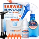 WaxBGone Ear Wax Removal Kit with SoftSpray Irrigation Tips, 4X High Output Sprayer & Ear Basin - Safe, Fast, Gentle Ear Cleaning Kit for Adults & Kids at Home - Premium Kit with Otoscope + Ear Drops