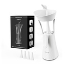 Manual Ear Wax Removal Kit - One-Hand Control Ear Cleaner Tool, Easy to Use Ear Irrigation Flushing System with Soft Silicone Tip for Effective & Safe to Clean Ear Built Up Wax Home Use(White)