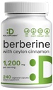 DEAL SUPPLEMENT Berberine with Ceylon Cinnamon 1,200 mg Per Serving, 240 Vegetarian Capsules | Berberine Supplement with Ceylon Cinnamon Extract | Non-GMO, Gluten Free