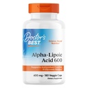 Doctor's Best Alpha Lipoic Acid Supplement 600mg - Alpha-Lipoic Acid Caps for Men & Women, ALA Antioxidant Support, Aids in Cellular Function, Non GMO, Gluten Free, Vegan - 180 Veg Capsules