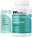 Alpha Lipoic Acid+ Advanced 5-in-1, 1200mg Per Serving, 240 Veggie Capsules | Double Strength* ALA Supplement | with NAC, NAD+, Biotin & B1 | Antioxidant, Nerve Health & Cellular Energy Support*