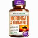 Moringa Capsules – 3-in-1 Turmeric Moringa Supplement with BioPerine (Black Pepper Extract) for Max Absorption – Potent 4:1 Moringa Oleifera Extract + Tumeric for Energy & Joint Support – 180 Capsules