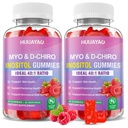Myo-Inositol & D-Chiro Inositol Gummies, Ideal 40:1 Ratio Inositol Supplement with Vitamin D3, Magnesium Glycinate for Support Hormonal Balance & Wellness, Raspberry Flavor, 120 Count