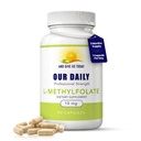Our Daily Vites L-Methylfolate 10 mg Maximum Strength Active Folate, 5-MTHF, Filler Free, Gluten Free, Non-GMO, Vegetarian Capsules 90 Count (3 Month Supply) (90)