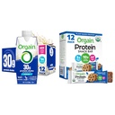Bundle of Orgain 30g High Protein Shake, Vanilla Bean, 5g BCAAs, 11 Fl Oz, Pack of 12 + Orgain Organic Vegan Protein Bars, Chocolate Chip Cookie Dough - 10g Plant Based Protein, Pack of 12
