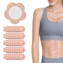 50Pcs Castor Oil Patches Flower Shaped Organic Cotton Belly Button Patch Cover for Castor Oil Pack Wrap Skin Color Self-Adhesive Anti-Leakage No Wash Needed