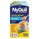 Vicks NyQuil Hot Remedy Powder Drink Mix, Rapid Relief Cold & Flu + Congestion, Honey Lemon Flavor, 8 Count
