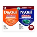 Vicks DayQuil & NyQuil Intense Flu Rapid Release Liquicaps, Daytime & Nighttime Multi-Symptom Relief, Powerful Relief for Body Aches, Fever, Headache, Sore Throat & Cough, Over-The-Counter, 48 CT