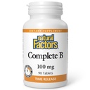 Natural Factors, Complete B 100 mg, Time Released Support for a Healthy Mood, Energy Levels, Skin, Hair and Vision, 90 tablets (90 servings)
