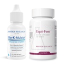 BIOTICS RESEARCH Bio K Mulsion™ & Equi-Fem™ – Liquid Vitamin K1 for Bone, Heart & Blood Clotting Support + Women’s Multivitamin for Hormonal Balance, PMS Relief & Digestive Health - 1fl oz + 126 tabs
