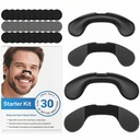 Non-Magnetic Nasal Dilator - Reusable Nose Strips for Nighttime and Sport Starter Kit - 2 Sizes for Custom Fit - 4 Nasal Bands and 60 Adhesive Patches for Airflow Support