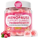 Menopause Gummies Supplement for Women w/ Red Clover, Black Cohosh for Hot Flashes, Menopause Support Vitamins + Ashwagandha Probiotics, Over 50 Hormone Support Balance Gummies Sugar Free, Vegan 60ct