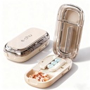 Pill Cutter Splitter for Small and Tiny Pills - Adjustable Pill Splitter with Centering Device for Cutting Multiple Pills, Precision Alignment, Easy to Use and Travel Sized (Opaline)