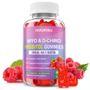 Myo-Inositol & D-Chiro Inositol Gummies, Ideal 40:1 Ratio Inositol Supplement with Vitamin D3, Magnesium Glycinate for Support Hormonal Balance & Wellness, Raspberry Flavor, 60 Count