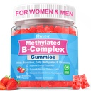 90 Count | Methylated Vitamin B Complex Gummies For Women & Men Sugar Free | Full B Vitamins with Magnesium, L-Theanine, Ashwagandha for Energy, Brain, Nerve, Immunity, M♡♡d & Str♡ss, Strawberry Flavor