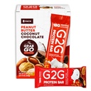 G2G Protein Bar, Peanut Butter Coconut Chocolate, Real Food, Refrigerated for Freshness, Healthy Snack, Delicious Meal Replacement, Gluten-Free — 8 Count (1 Box)