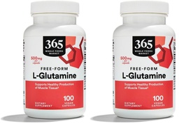 Ολόκληρη η αγορά τροφίμων, L Glutamine 500Mg Veggie Caps, 100 Count (Pack of 2)