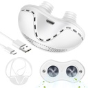 Electric Anti Snoring Devices,Stop Snoring Reduction,Micro Portable Anti Snore Device,Adjustable Airflow Snoring Solution Aids for Men & Women Travel,White