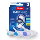 Alpine SleepDeep Reusable Earplugs for Sleeping | Earbuds for Side Sleepers | Multi Size Pack (S/M/L) 27dB SNR | Soft Ear Plugs For Noise Reduction|Silicone-Free| Ear Protection |Travel Airplane