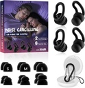 Ear Plugs for Sleeping,Reusable Noise Reduction Ear Plugs for Side Sleepers | 2 Pairs Silicone Ear Plugs, 6 Sizes Ear Tips (Single & Dual Layer), 30dB Noise Cancelling for Snoring,Travel ,Focus&Concerts