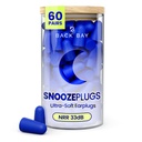 SnoozePlugs Ultra Soft Foam Earplugs for Sleep, 60 Pairs Comfortable Foam | Ear Plugs for Side Sleepers, 33db NRR Sleep Earplugs for Overnight Snore Blocking, Noise Canceling Sleep