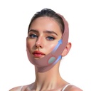 Chin Strap for Sleeping, Adjustable Snore Support Band, Soft Breathable Jawline Wrap for Women, Double Chin Reducer, Bean Paste Red, Medium