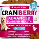 Dog UT Treats - Cranberry Chews for Dogs - Urinary Tract & Bladder Support Supplement with Natural Cranberry Extract - Tasty 120 Soft Bites for Daily Wellness with Fish Oil, Pumpkin, D-Mannose
