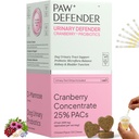 Dog UTI Treatment, Cranberry Supplement for Dogs,120 Chew,10 UTI Test Strip | Urinary Tract for dogs, Bladder Incontinence Kidney Support for dogs with Natural Cranberry Extract &D-Mannose &UT Probiotics