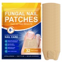 Nail Patches 32 PCS, Toenail Treatment Extra Strength, 8-Hour Overnight Nail Fast Acting Repair Effortless Hydrogel Nail Care and Repair, Nighttime Nail Repair for Damaged, Discolored Nails