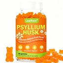 Leafroot 60 Count Psyllium Husk Gummies for Men & Women, 1500mg Psyllium Husk Fiber for Adults Natural Digestive Support, Chia Seed Powder for Regularity & Gut Health Gummy Candy