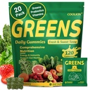 COOLKIN Greens Daily Gummies, Adult Super Greens Multivitamin Superfood Gummies with Spirulina, Chlorella, Adaptogens & Prebiotic Fiber - Digestive Health Support, (20 Count)