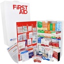 OSHA & ANSI 4 Shelf Industrial First Aid Cabinet with Pocket Liner, 150 Person, 1125 Pieces, Class B+, Types I & II, Made in USA by Urgent First Aid® with Extra Content & NEW ANSI First Aid Guide