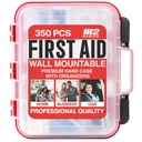 M2 BASICS 350 Piece Professional Wall-Mount First Aid Kit, Home, Business | Dual-Layer Hard Case, Office, Warehouse, Jobsite, Garage, Vehicle, Workplace Safety, Classroom And Emergency Readiness