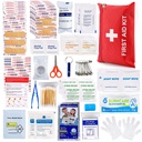 First Aid Kit for Home Car Travel 107 Piece Emergency Kits for Hiking Camping Small Trauma Kit for Boat Vehicle Lightweight Compact Pocket Aid Kit for Sports Outdoor Survival | Lightweight, Compact